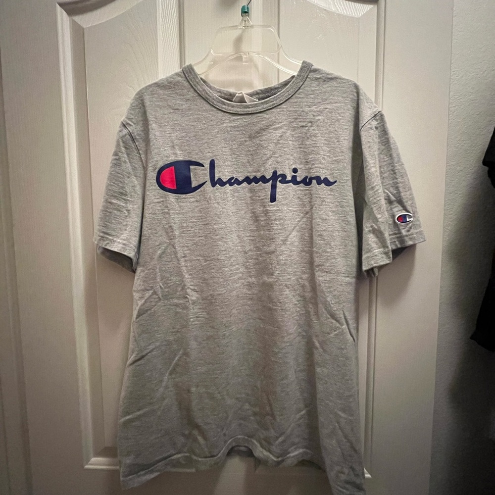 Champion Heather Gray Logo Tee